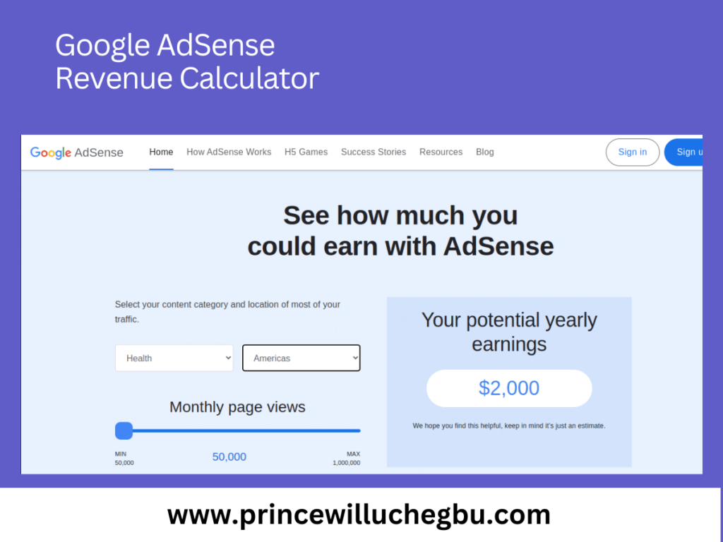 How To Start a Blog And Make Money in 2024 - Google AdSense Revenue Calculator