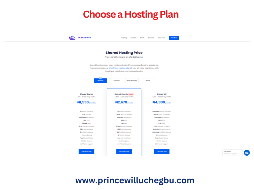 Building Your WordPress Blog From Scratch - Choose a Hosting Plan