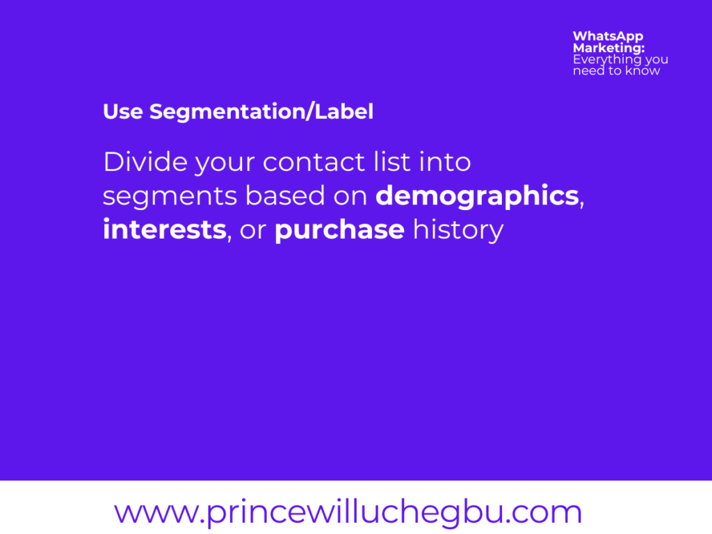 WhatsApp Marketing - Everything you need to know - Set a goal - use segmentation